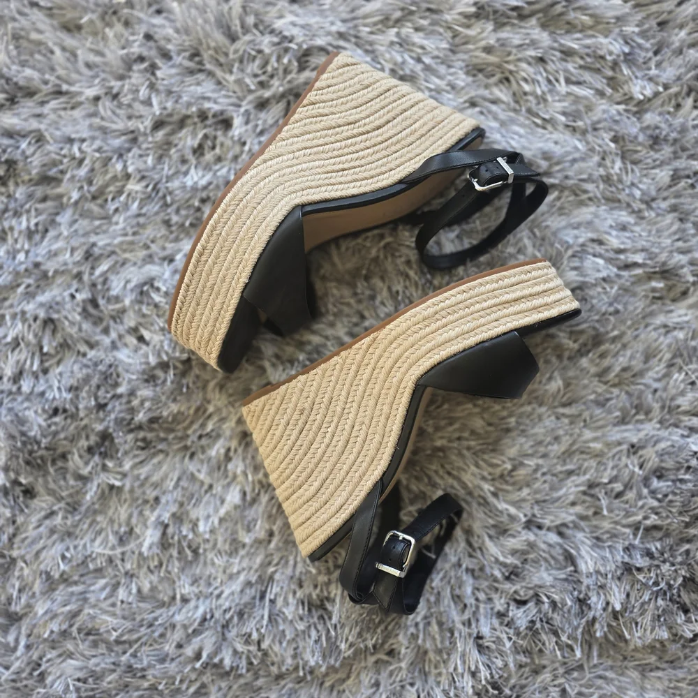 Black Espadrille Wedge Sandals - Classic Women’s Summer Wedges